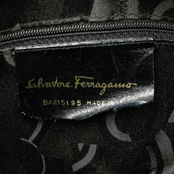 Pre-owned Ferragamo Leather Gancini Crossbody Black
