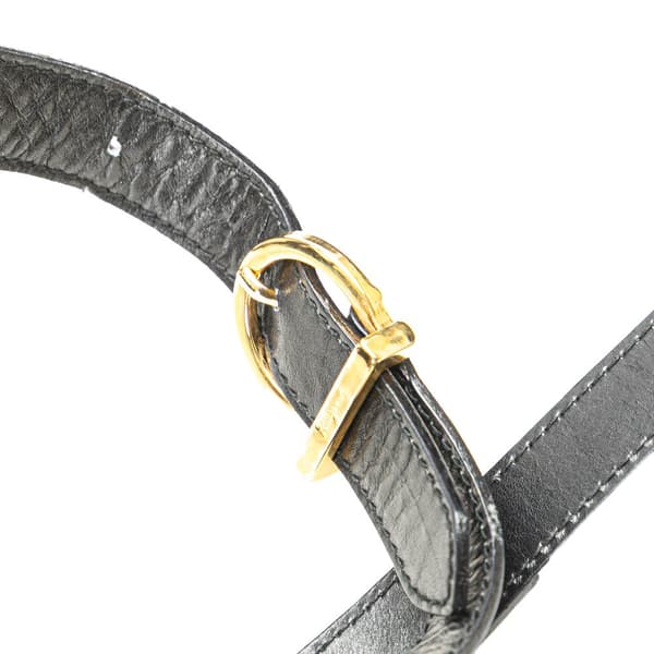 Pre-owned Ferragamo Leather Gancini Crossbody Black