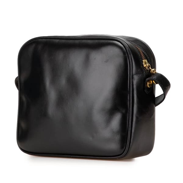 Pre-owned Ferragamo Leather Gancini Crossbody Black