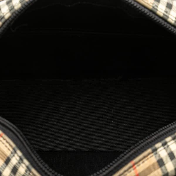 Pre-owned Burberry Haymarket Check Canvas Crossbody Brown
