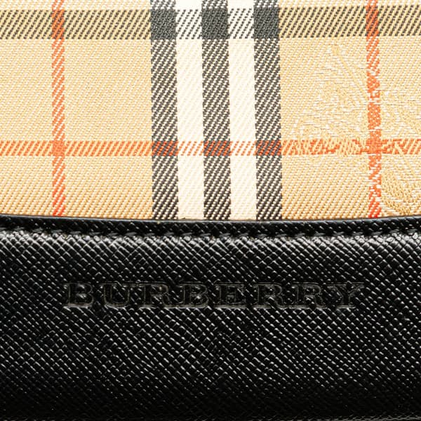 Pre-owned Burberry Haymarket Check Canvas Crossbody Brown