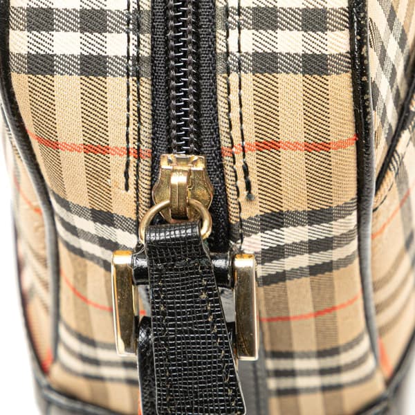 Pre-owned Burberry Haymarket Check Canvas Crossbody Brown