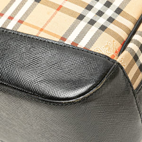 Pre-owned Burberry Haymarket Check Canvas Crossbody Brown