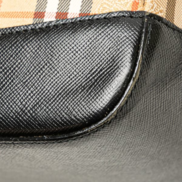 Pre-owned Burberry Haymarket Check Canvas Crossbody Brown
