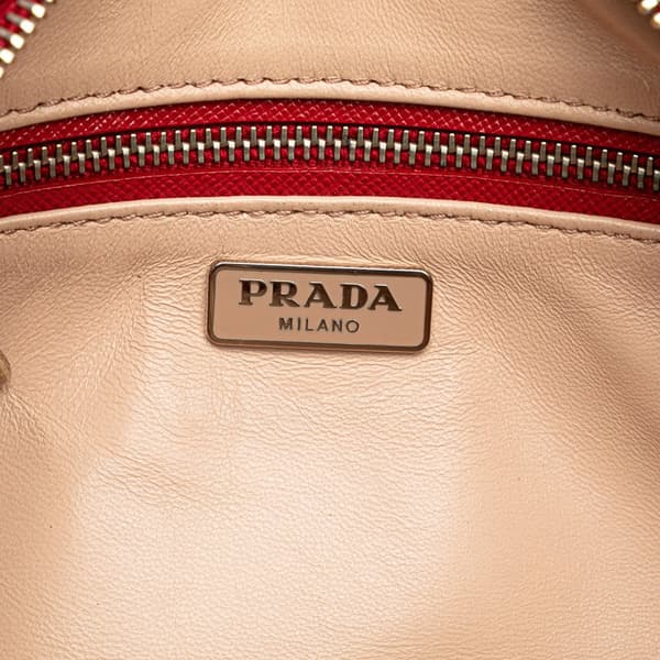 Pre-owned Prada Saffiano Buckle Camera Bag Red