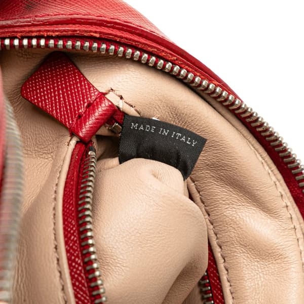 Pre-owned Prada Saffiano Buckle Camera Bag Red