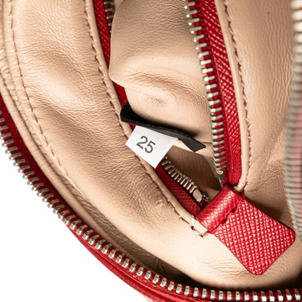 Pre-owned Prada Saffiano Buckle Camera Bag Red