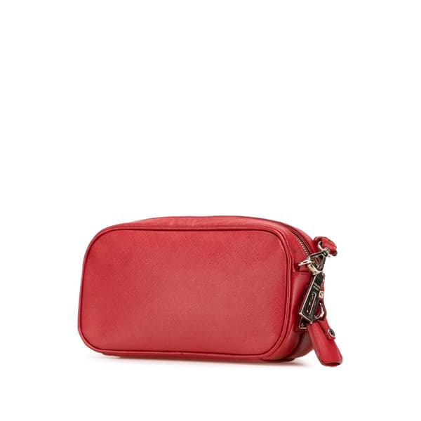 Pre-owned Prada Saffiano Buckle Camera Bag Red