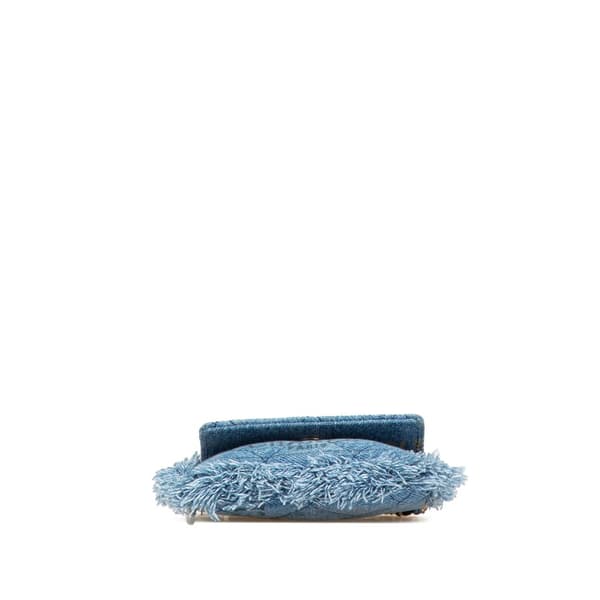 Pre-owned Chanel Mini Denim Mood Clutch with Chain Blue