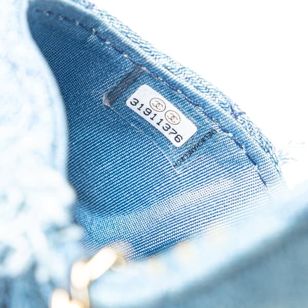 Pre-owned Chanel Mini Denim Mood Clutch with Chain Blue