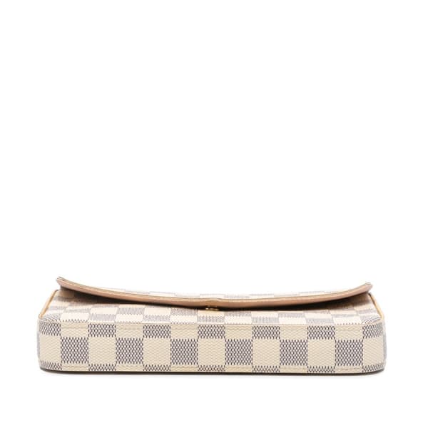 Pre-owned Louis Vuitton Damier Azur Pochette Felicie White