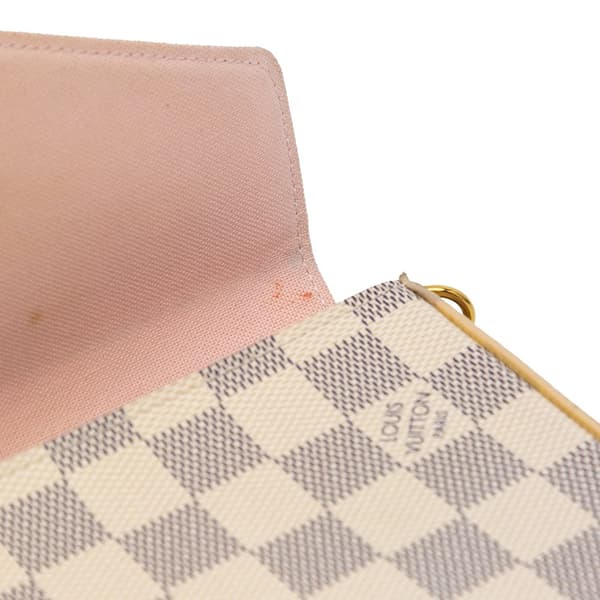 Pre-owned Louis Vuitton Damier Azur Pochette Felicie White