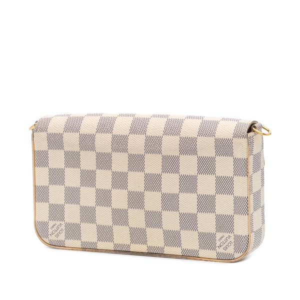 Pre-owned Louis Vuitton Damier Azur Pochette Felicie White