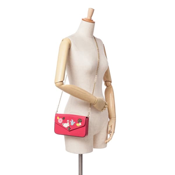 Pre-owned Louis Vuitton Epi Pochette Felicie Patchwork Pink