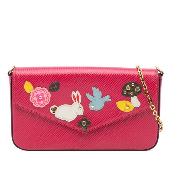 Pre-owned Louis Vuitton Epi Pochette Felicie Patchwork Pink
