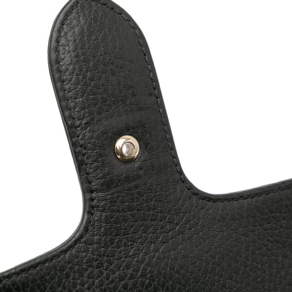 Pre-owned Gucci Small Dollar Calfskin Interlocking G Crossbody Black