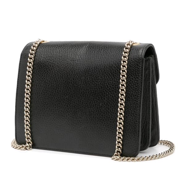 Pre-owned Gucci Small Dollar Calfskin Interlocking G Crossbody Black