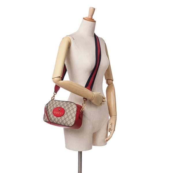 Pre-owned Gucci GG Supreme Web Neo Vintage Crossbody Brown
