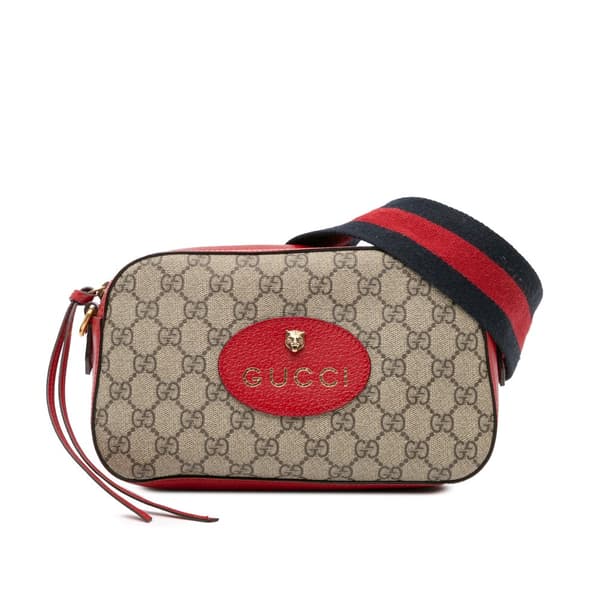 Pre-owned Gucci GG Supreme Web Neo Vintage Crossbody Brown