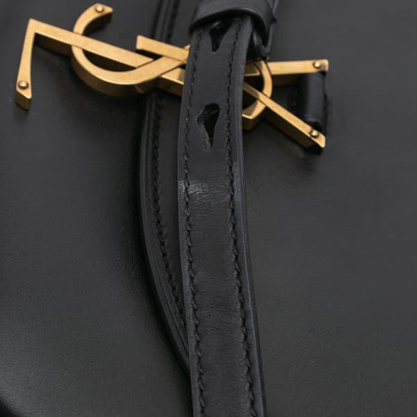 Pre-owned Saint Laurent Medium Leather Monogram Kaia Crossbody Black