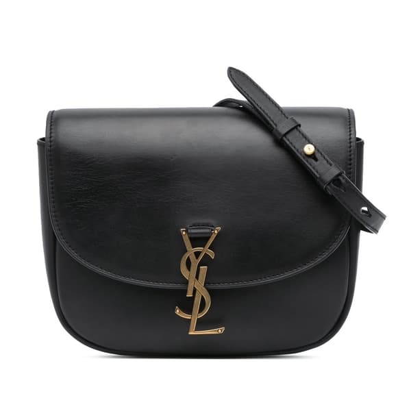 Pre-owned Saint Laurent Medium Leather Monogram Kaia Crossbody Black
