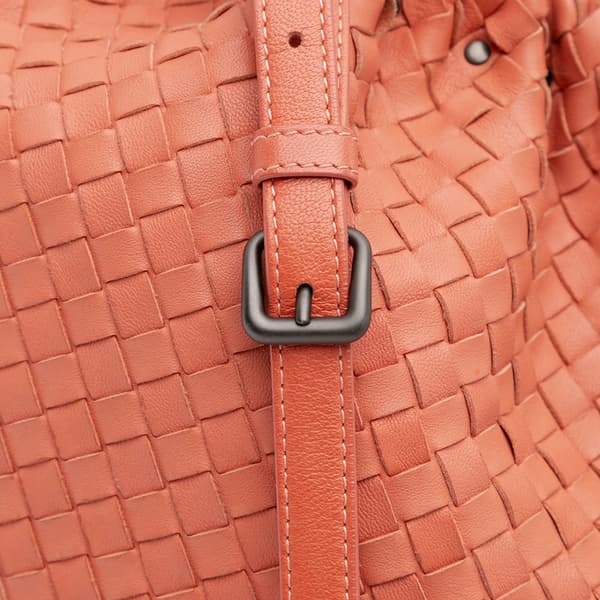 Pre-owned Bottega Veneta Nappa Intrecciato Crossbody Orange