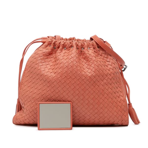 Pre-owned Bottega Veneta Nappa Intrecciato Crossbody Orange