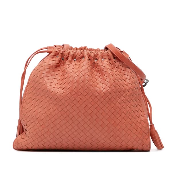 Pre-owned Bottega Veneta Nappa Intrecciato Crossbody Orange