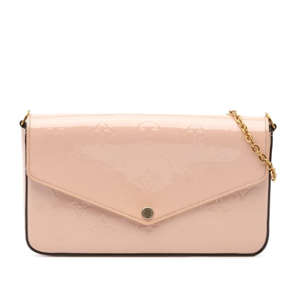 Pre-owned Louis Vuitton Monogram Vernis Pochette Felicie Pink