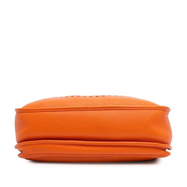 Pre-owned Hermès Clemence Evelyne III PM Orange