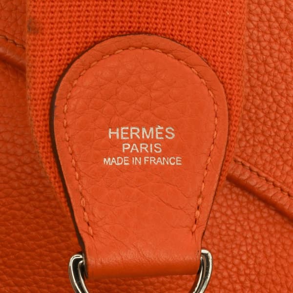 Pre-owned Hermès Clemence Evelyne III PM Orange