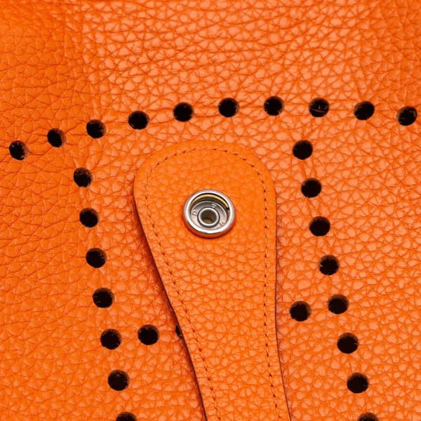 Pre-owned Hermès Clemence Evelyne III PM Orange