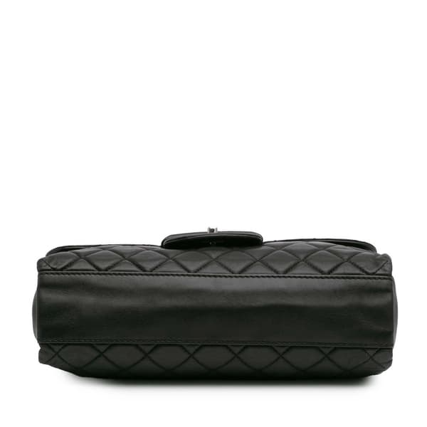 Pre-owned Chanel Jumbo Quilted Lambskin Coco Loop Flap Black