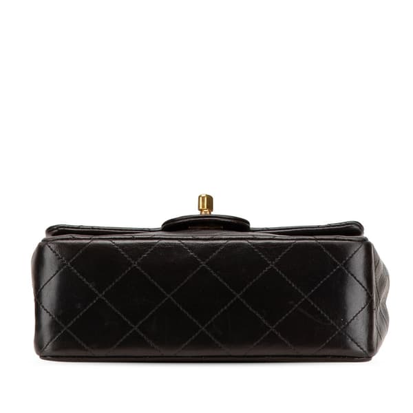 Pre-owned Chanel Mini Square Classic Lambskin Single Flap Black