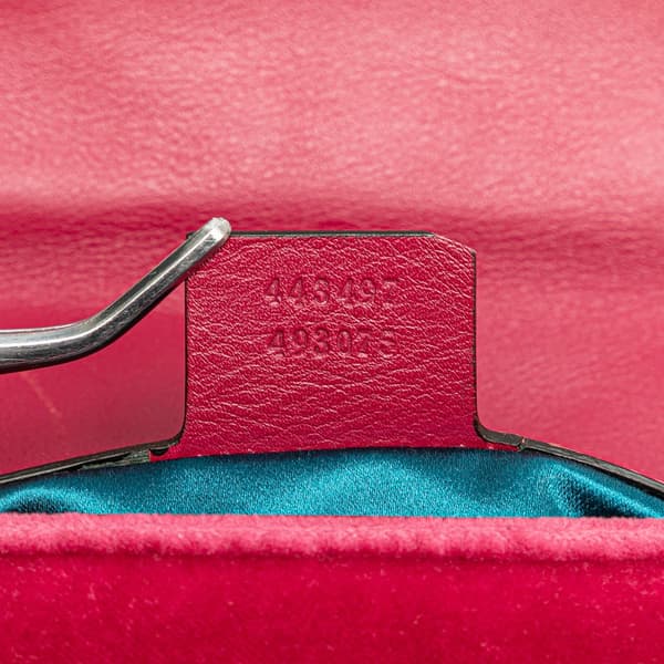 Pre-owned Gucci Small GG Marmont Matelasse Velvet Flap Crossbody Pink