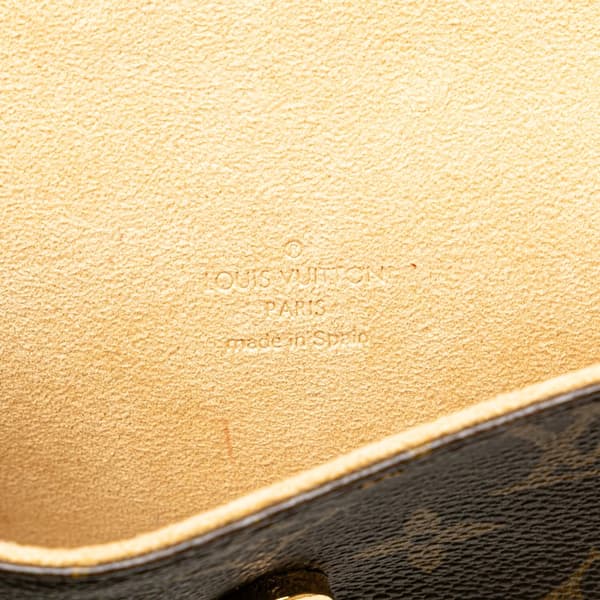 Pre-owned Louis Vuitton Monogram Pochette Twin PM Brown