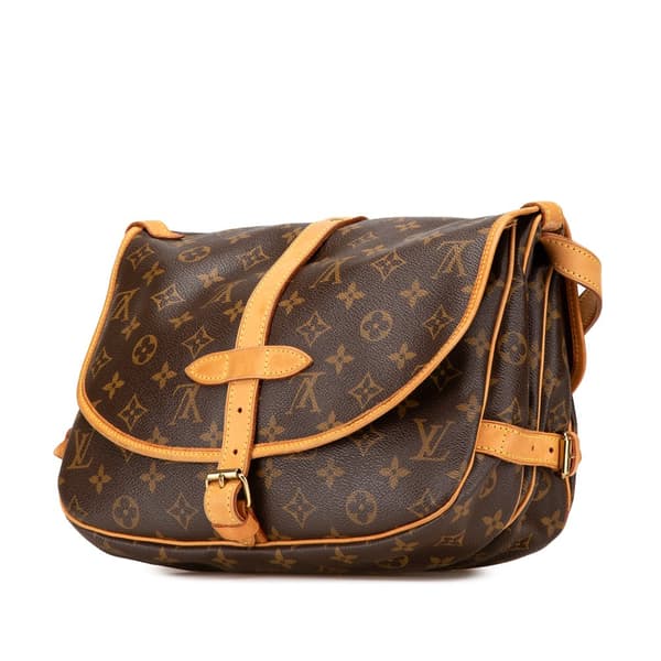Pre-owned Louis Vuitton Monogram Saumur 30 Brown