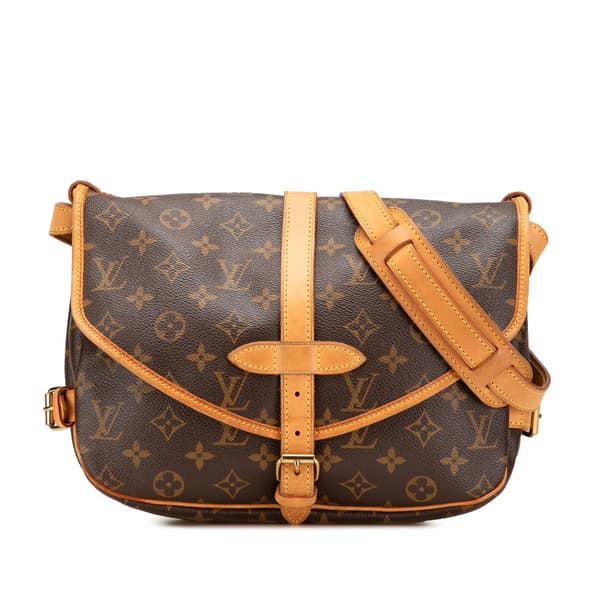 Pre-owned Louis Vuitton Monogram Saumur 30 Brown