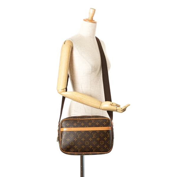 Pre-owned Louis Vuitton Monogram Reporter PM Brown