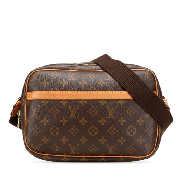 Pre-owned Louis Vuitton Monogram Reporter PM Brown