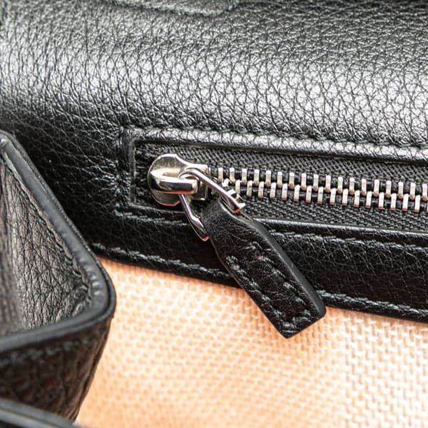 Pre-owned Gucci Medium Leather Bamboo Daily Crossbody Black