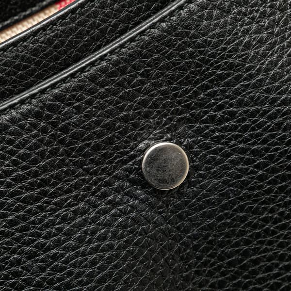 Pre-owned Gucci Medium Leather Bamboo Daily Crossbody Black