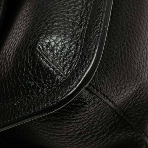 Pre-owned Gucci Medium Leather Bamboo Daily Crossbody Black
