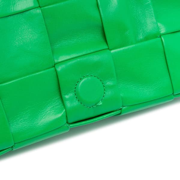 Pre-owned Bottega Veneta Small Nappa Intrecciato Cassette Crossbody Green