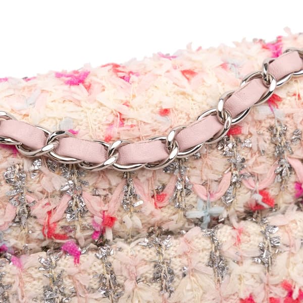 Pre-owned Chanel Mini Rectangular Classic Tweed Single Flap Pink