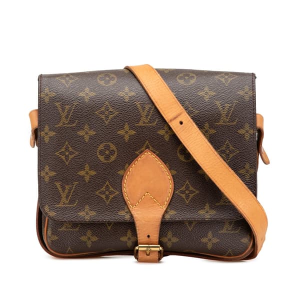 Pre-owned Louis Vuitton Monogram Cartouchiere MM Brown