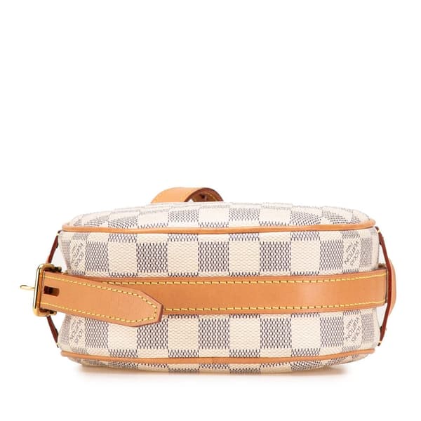 Pre-owned Louis Vuitton Damier Azur Boite Chapeaux Souple PM White