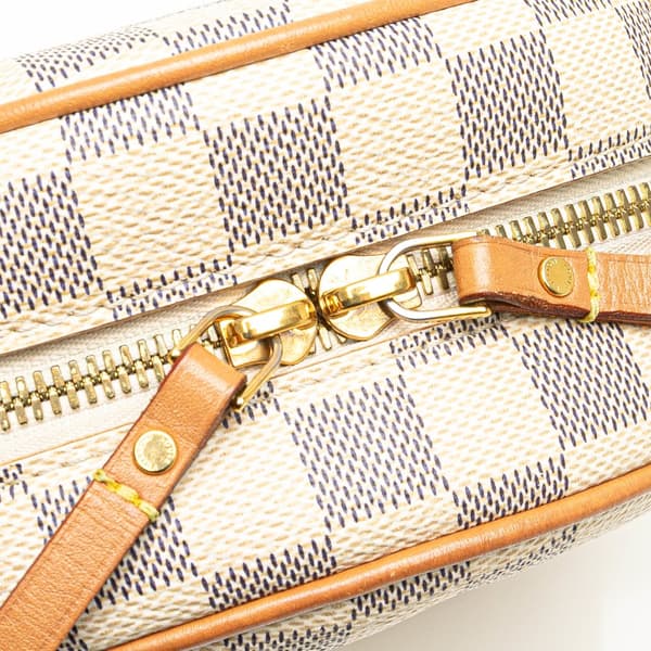 Pre-owned Louis Vuitton Damier Azur Boite Chapeaux Souple PM White
