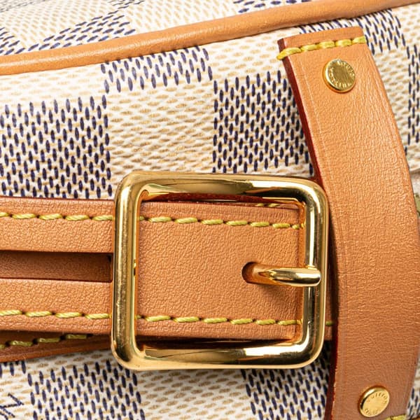 Pre-owned Louis Vuitton Damier Azur Boite Chapeaux Souple PM White