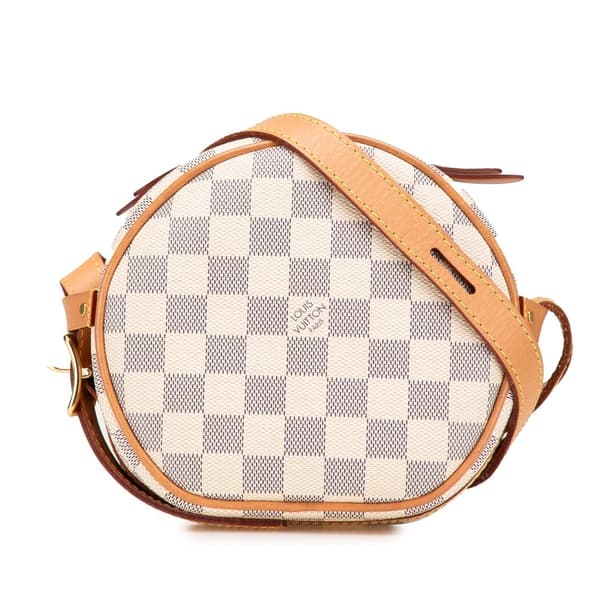 Pre-owned Louis Vuitton Damier Azur Boite Chapeaux Souple PM White